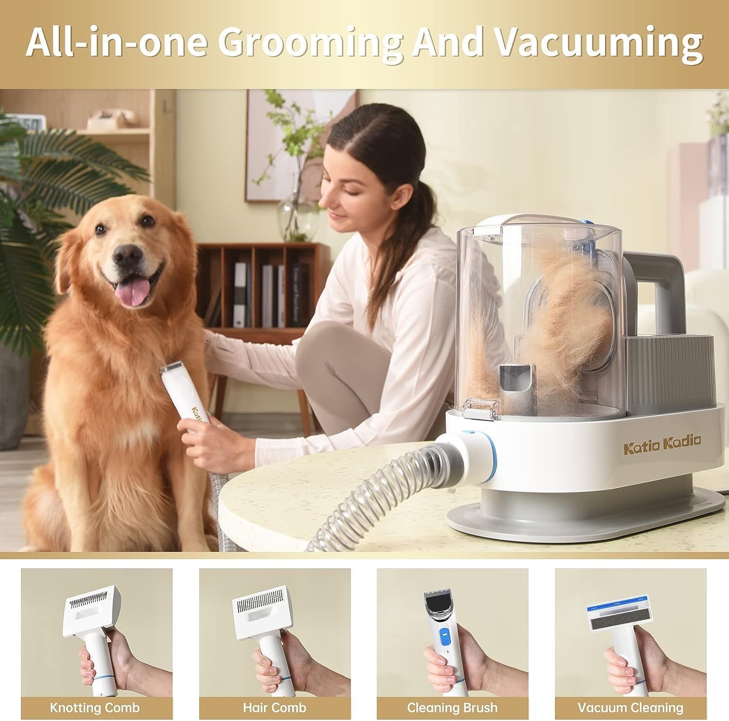 🐾 Stress-Free Grooming at Home – Pet Grooming Vacuum Kit - Low-Noise