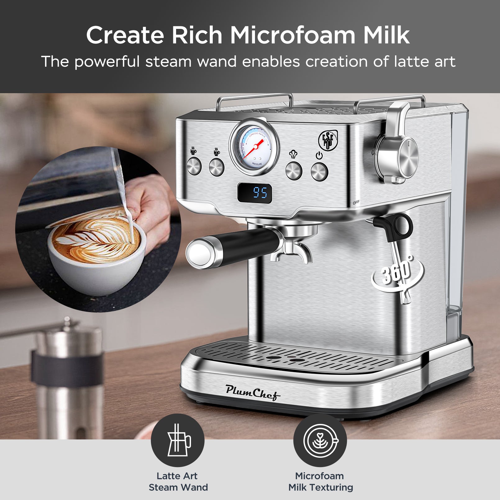 ☕ 20-Bar Professional Espresso Machine with Milk Frother