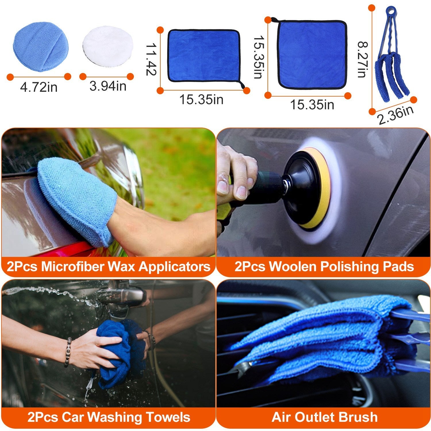 26Pcs Complete Car Detailing Brush Kit