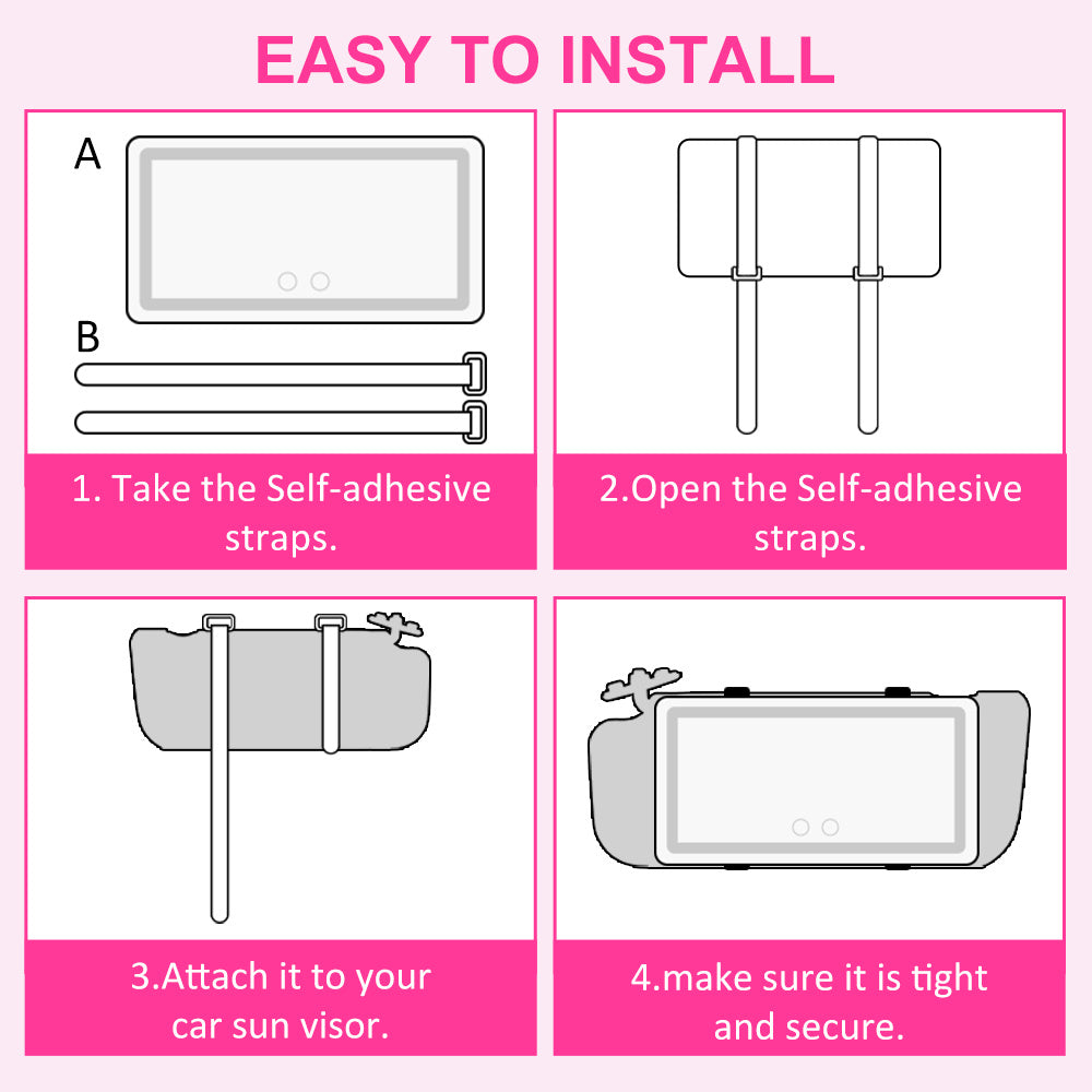 Car Makeup Mirror With Light Charging