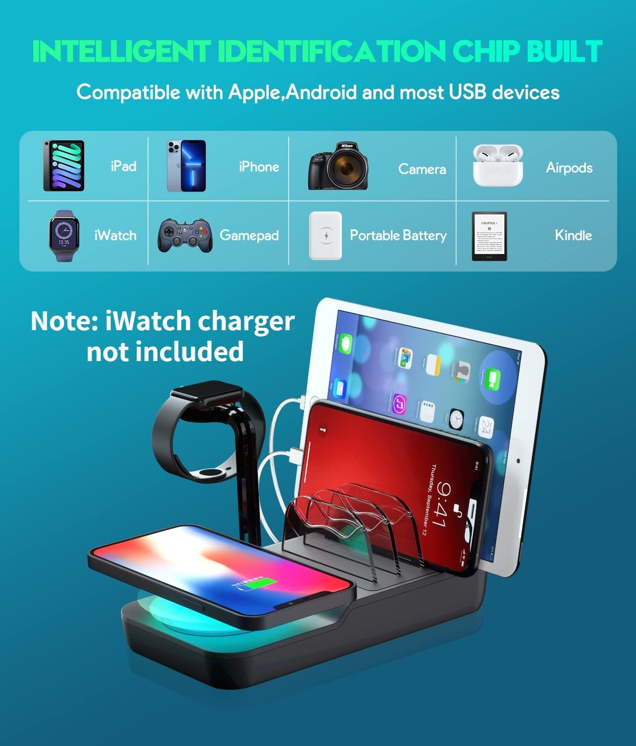 ⚡ 5-in-1 Multi-Device 70W Charging Station with Wireless Charging & Watch Stand