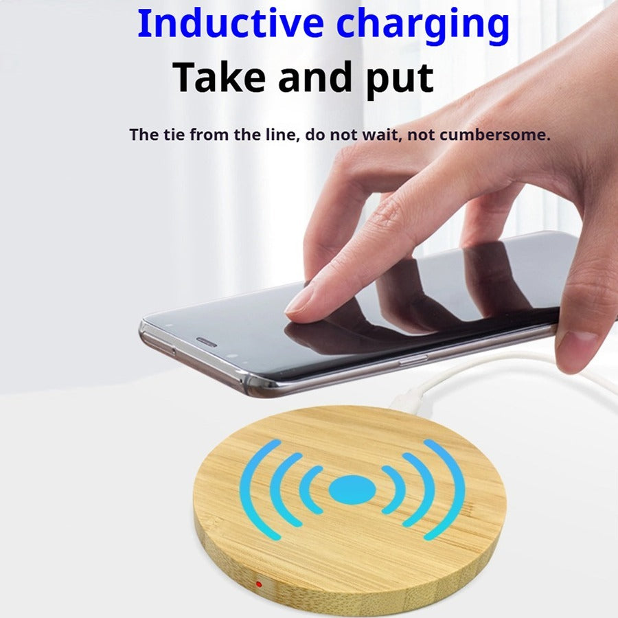 Bamboo Wireless Charging Pad – Eco-Friendly Fast Charger for Smartphones