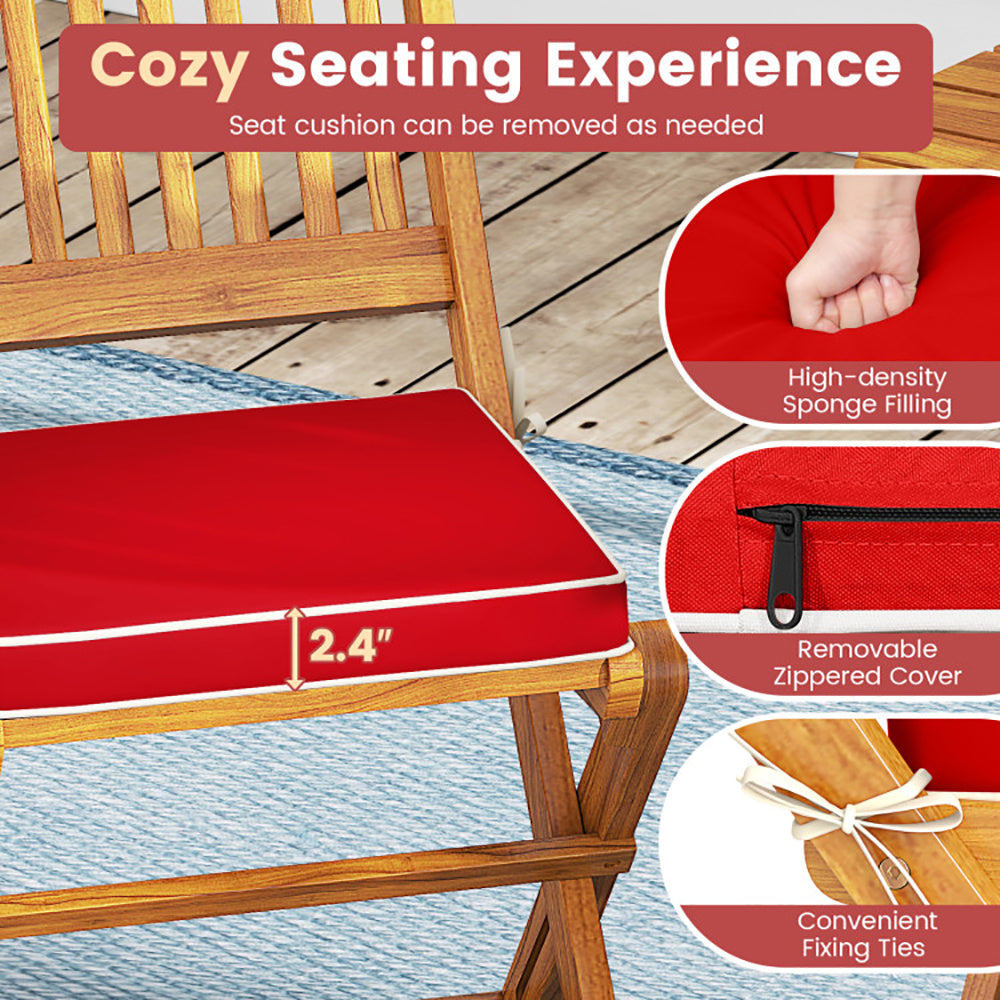 Outdoor Folding Chairs with Cushions – Set of 2