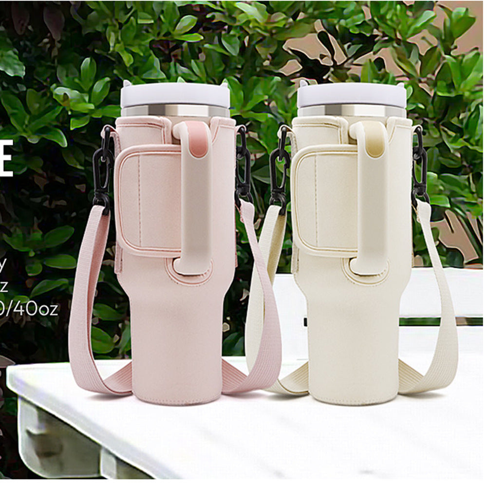 Travel Mug Holder with Shoulder Strap