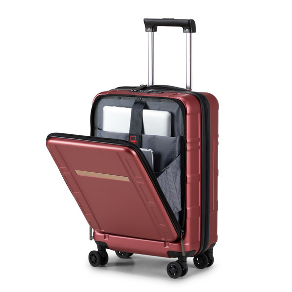 20" Wine Red Carry-On Luggage with Front Laptop Compartment | TSA Lock | ABS+PC Hard Shell