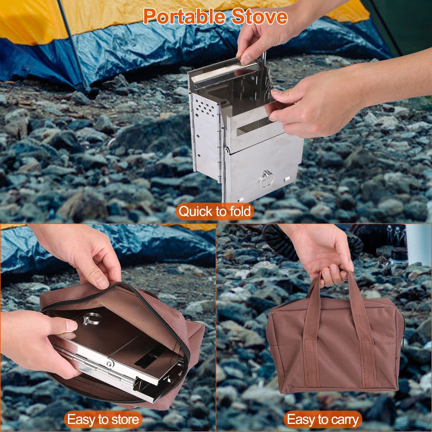 🔥 1Pc Portable Folding Backpacking Stove