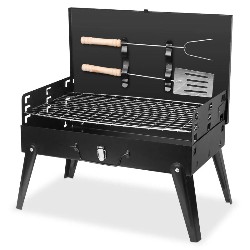 🔥 Portable BBQ Grill with 3 Adjustable Heights – Compact & Outdoor Ready