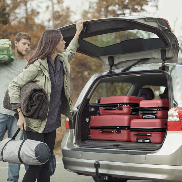 🧳 FCH Curved Vertical Stripe 4-in-1 Trolley Case Set