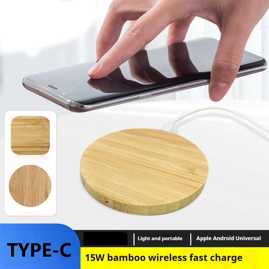 Bamboo Wireless Charging Pad – Eco-Friendly Fast Charger for Smartphones