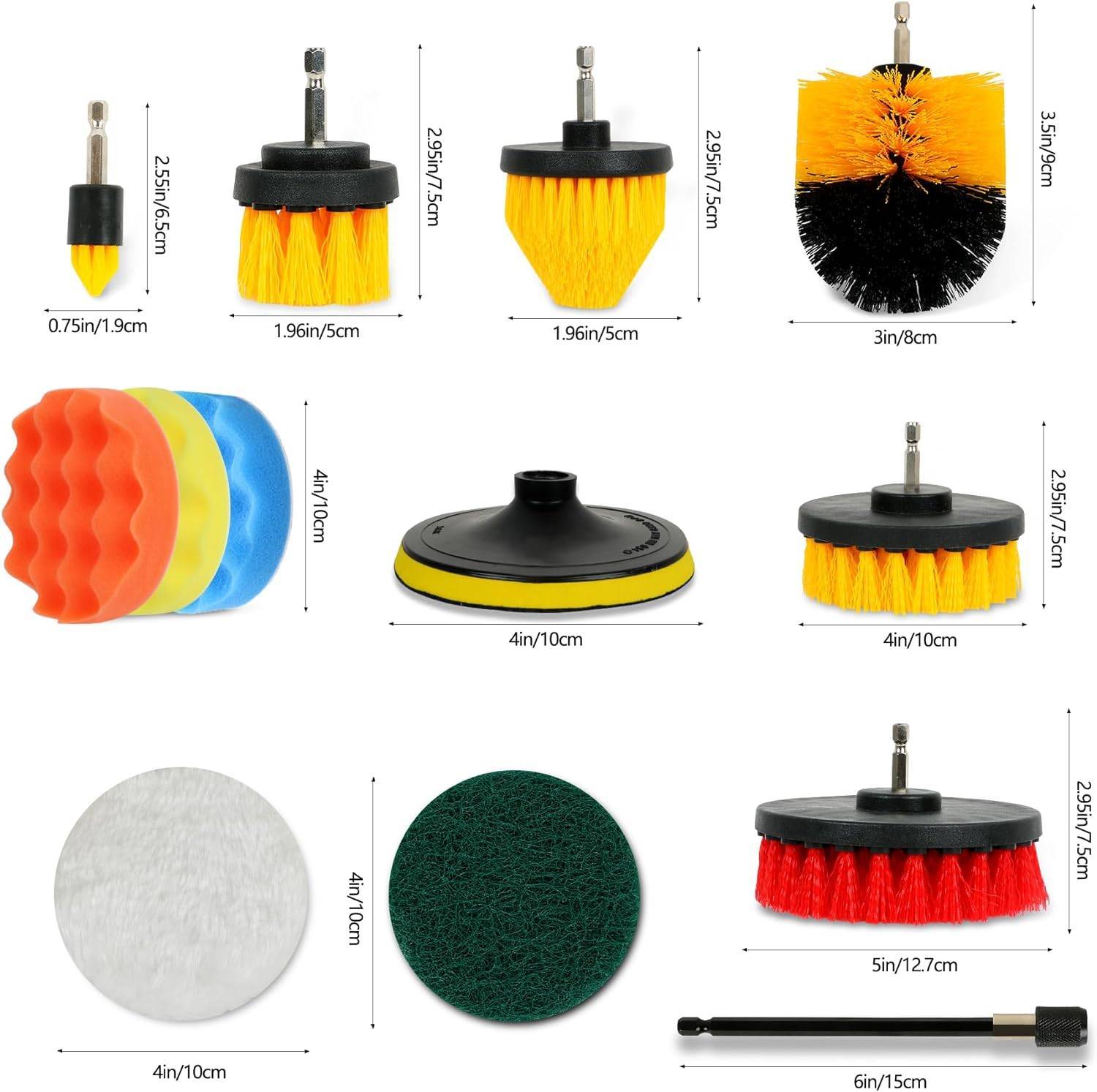 🧼 45-Piece Drill Brush Cleaning Set – All-in-One Scrubbing Kit