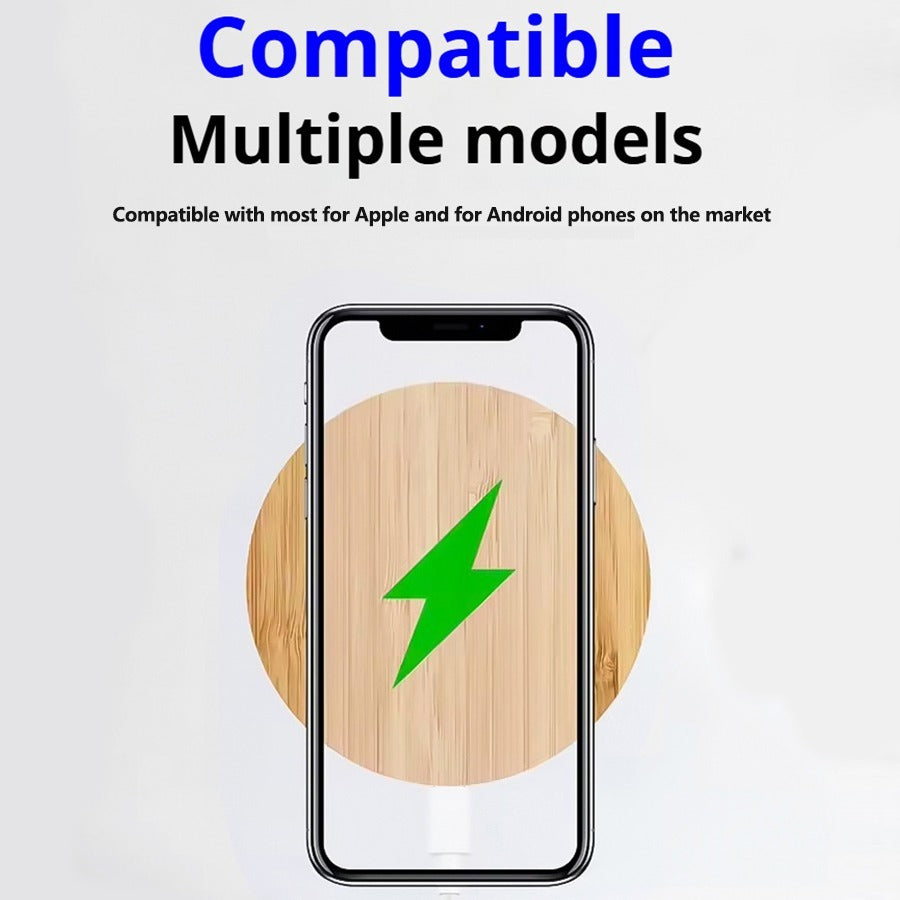 Bamboo Wireless Charging Pad – Eco-Friendly Fast Charger for Smartphones