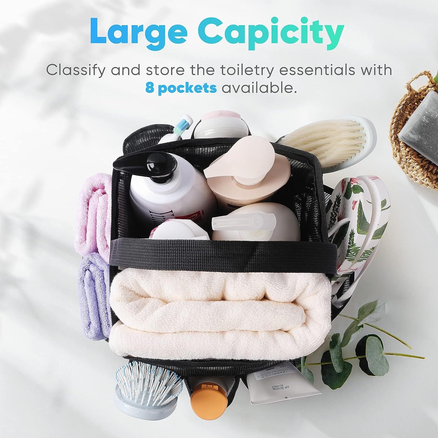 1 Pc Mesh Bath Storage Bag/Caddy – Foldable, Lightweight & Multi-Use