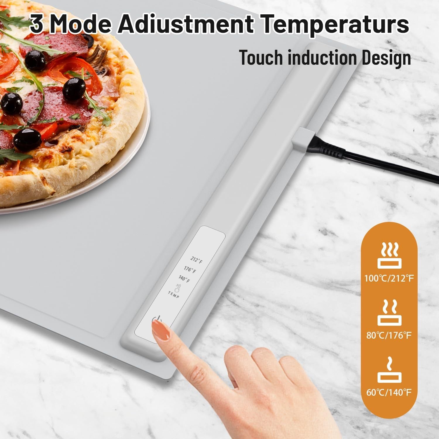 🔥 Food Warming Mat – Foldable Electric Warming Tray with 3 Heat Settings