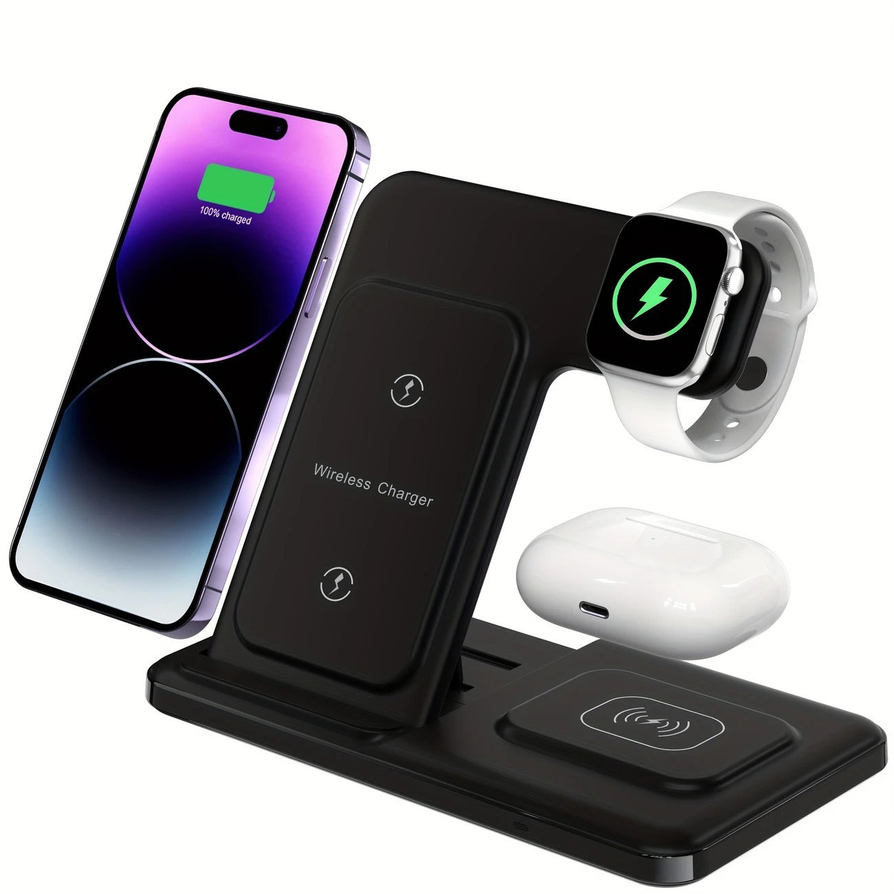 ⚡ 15W Fast Charging 3-in-1 Wireless Charger