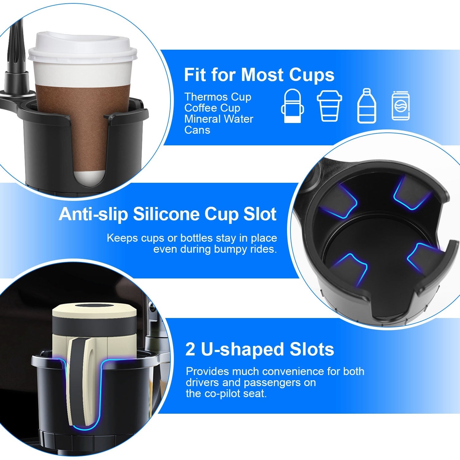 Durable 2-in-1 Car Cup & Phone Holder - Universal Fit