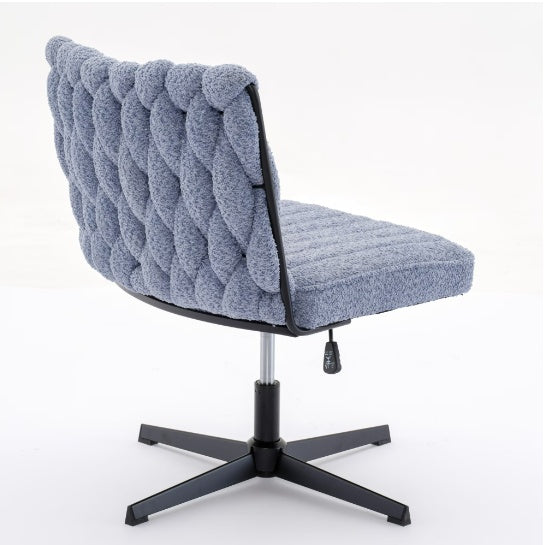 Modern Armless Office Desk Chair – Blue | Ergonomic, No Wheels