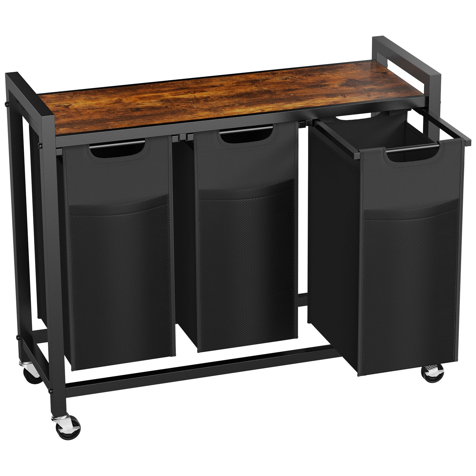 🧺 Multi-Basket Laundry Hamper with Top Shelf & Wheels – 2 or 3 Compartments