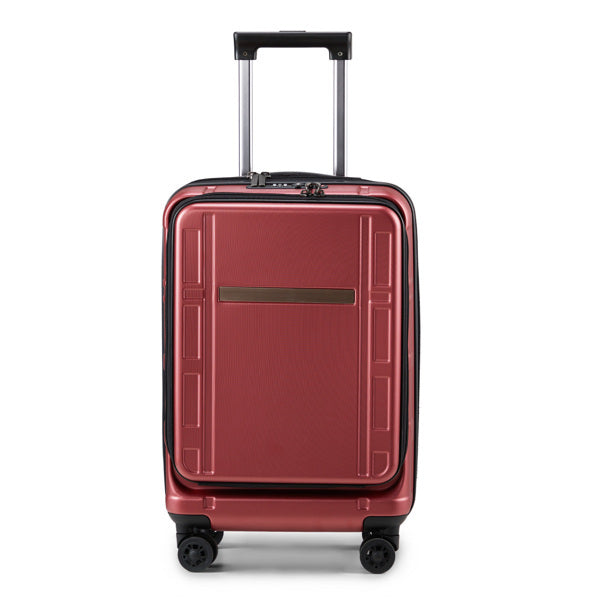 20" Wine Red Carry-On Luggage with Front Laptop Compartment | TSA Lock | ABS+PC Hard Shell