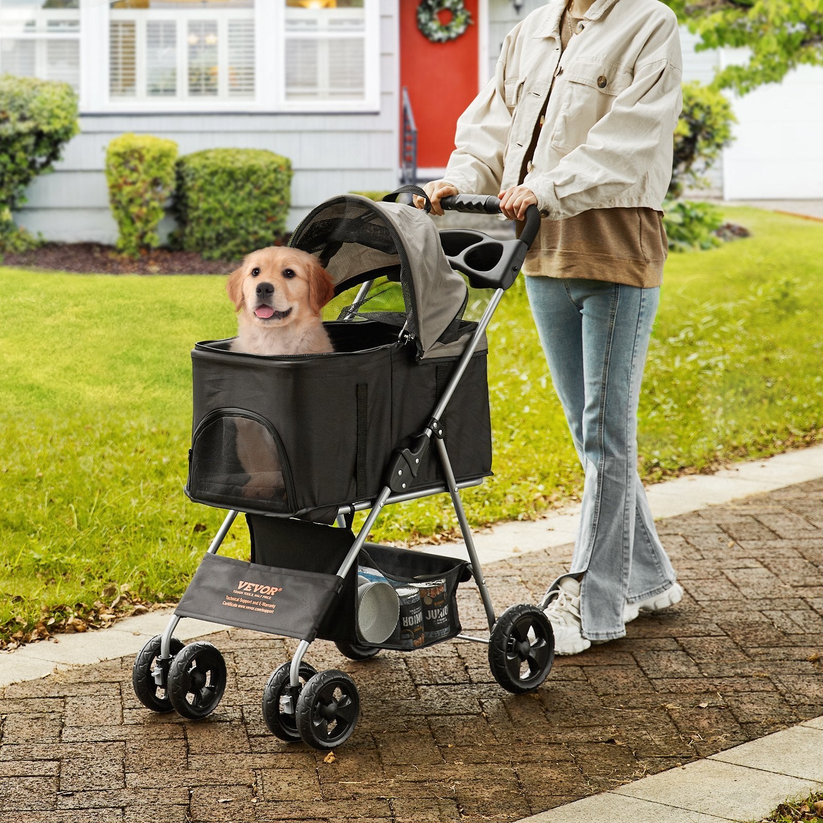 🐾 VEVOR 4-Wheel Pet Stroller