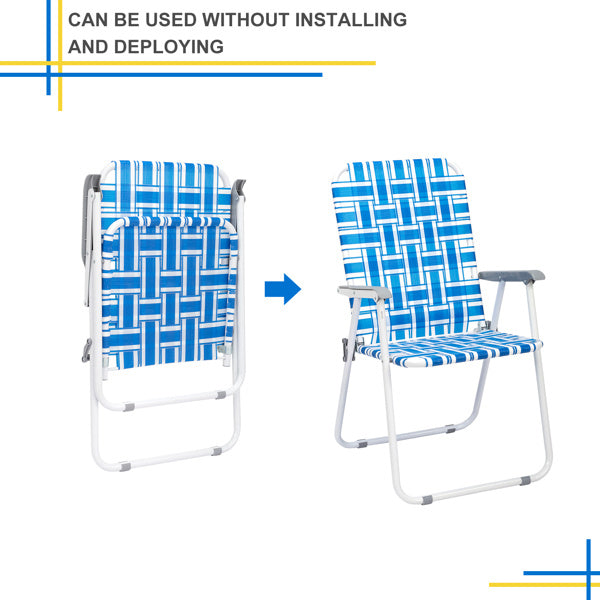 🌴 DEAL: Set of 2 Folding Beach Chairs – Blue & White Striped