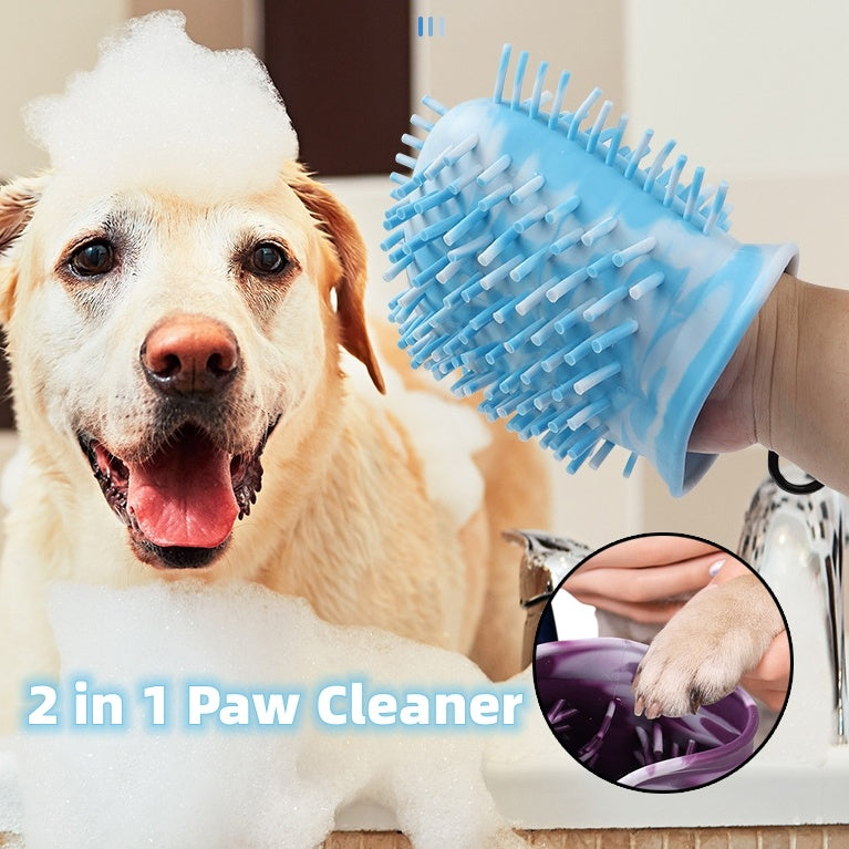 🐾 2-in-1 Dog Paw Cleaner Cup & Grooming Brush