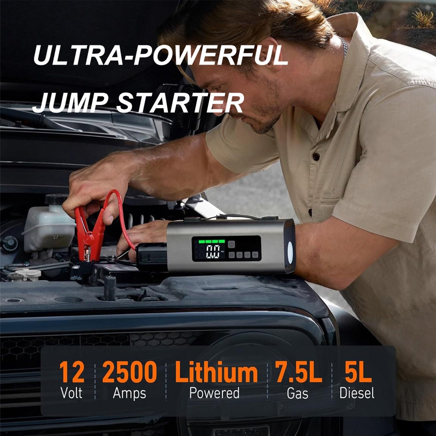 🚗 MF159 3-in-1 Jump Starter with Air Compressor & Air Pump
