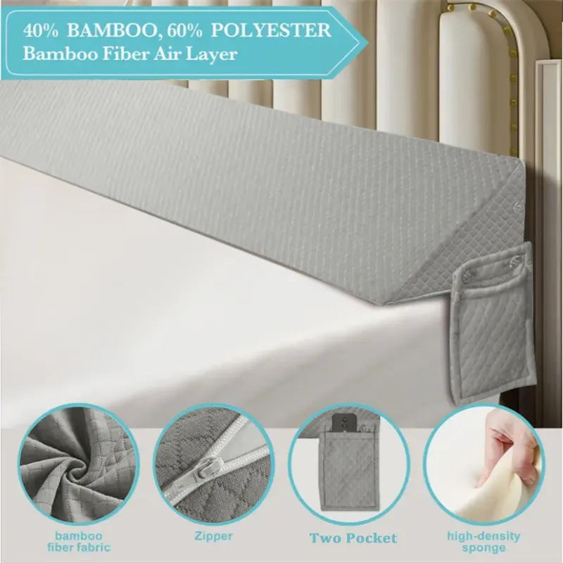 Cozy Backboard Gap Pillow With Side-Pocket