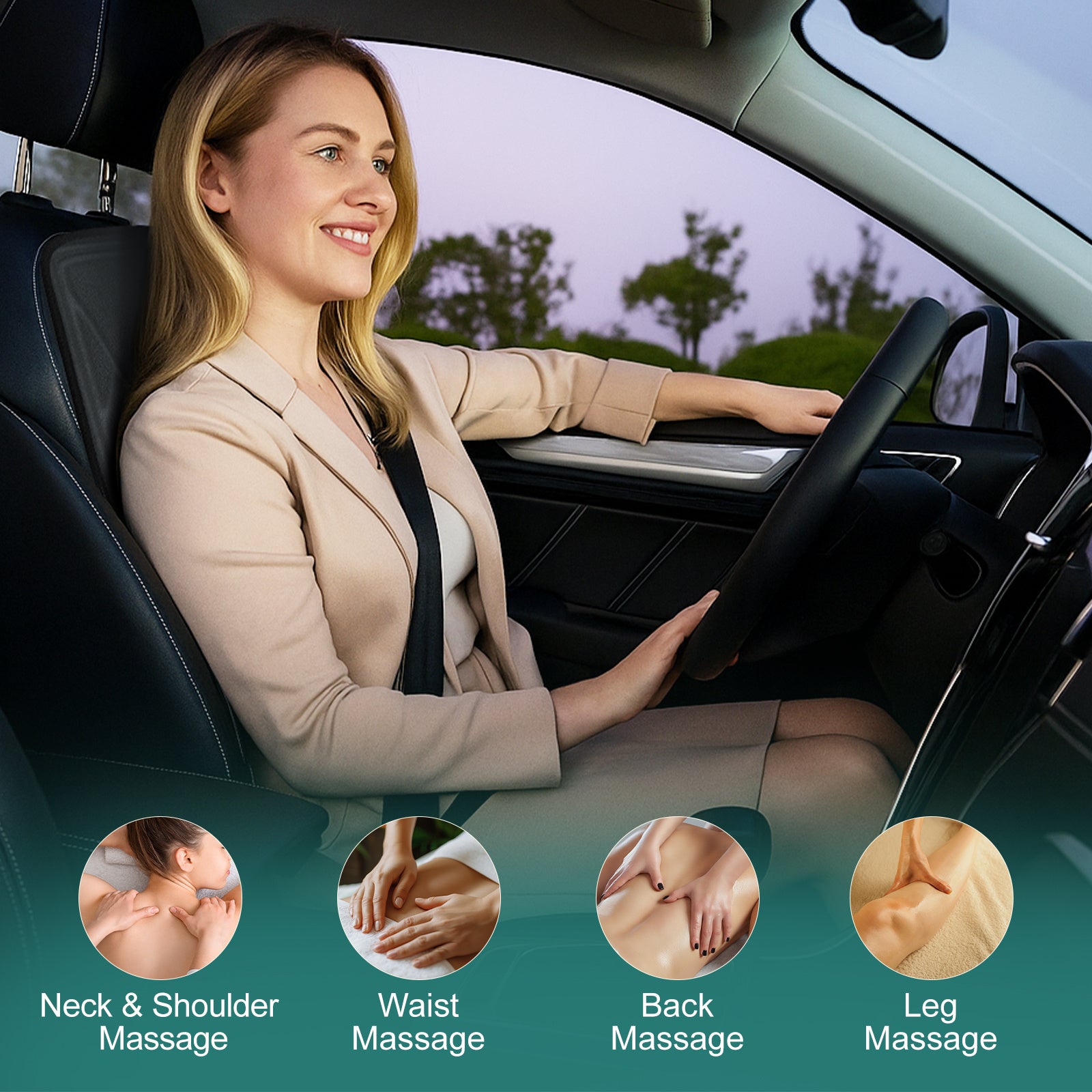 9-Mode Heated Massage Chair Pad