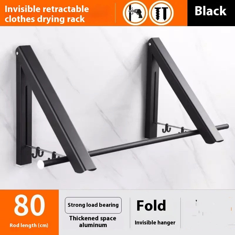 🧥 Space-Saving Aluminum Foldable Wall Hanger – Punch-Free & Waterproof