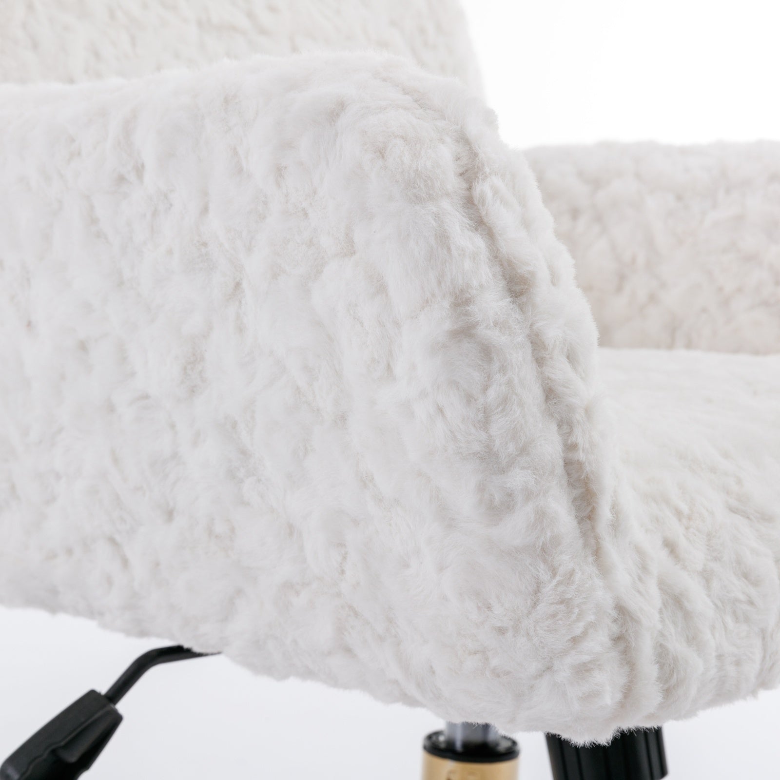 A&A Furniture Adjustable Home Office Chair – Cozy Furry Beige