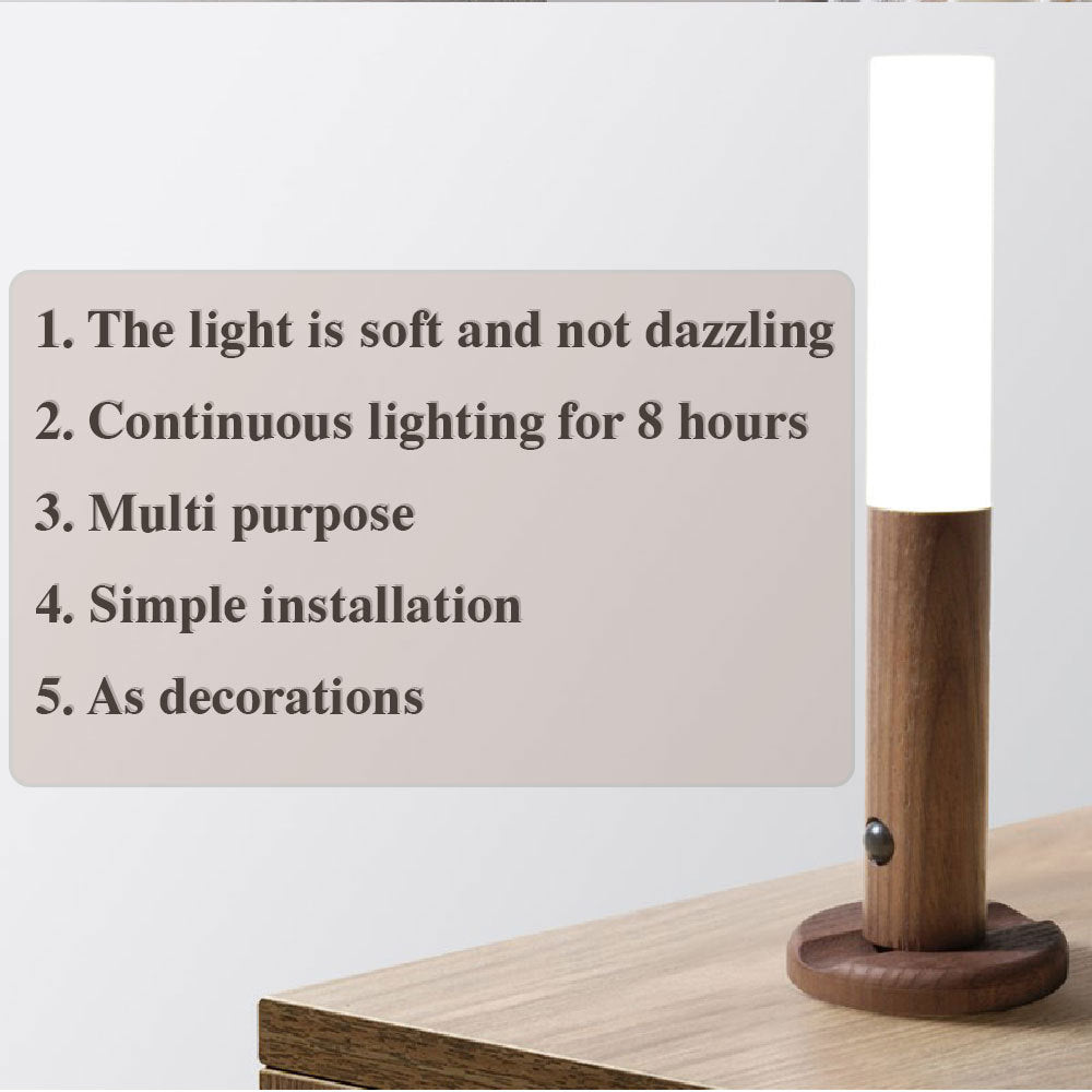 Wood Grain Wireless Motion Sensor Wall Lamp - LED & Detachable