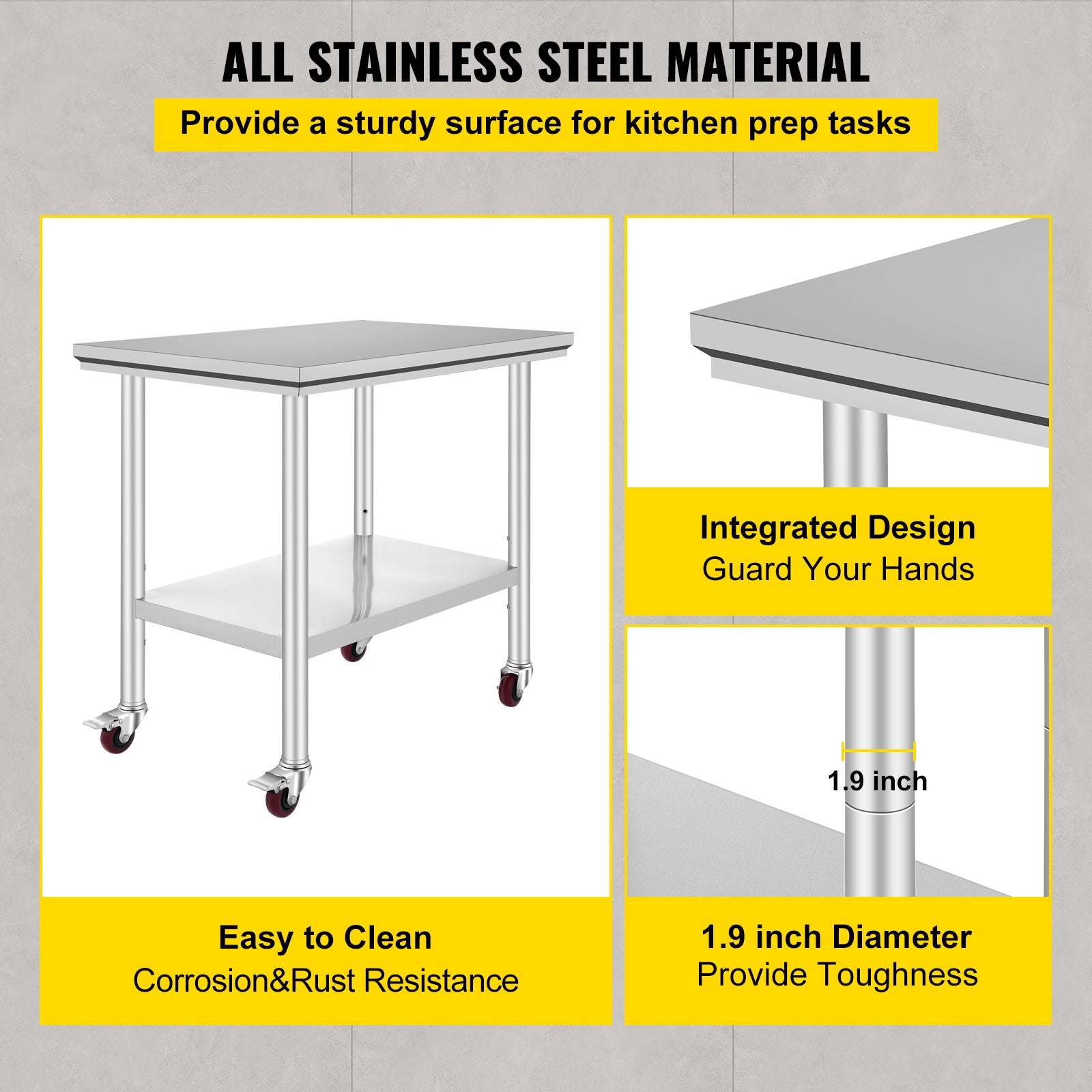 36"x24" Stainless Steel Work Table