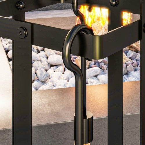 Outsunny 5-Piece Heavy-Duty Fireplace Tool Set – Indoor/Outdoor