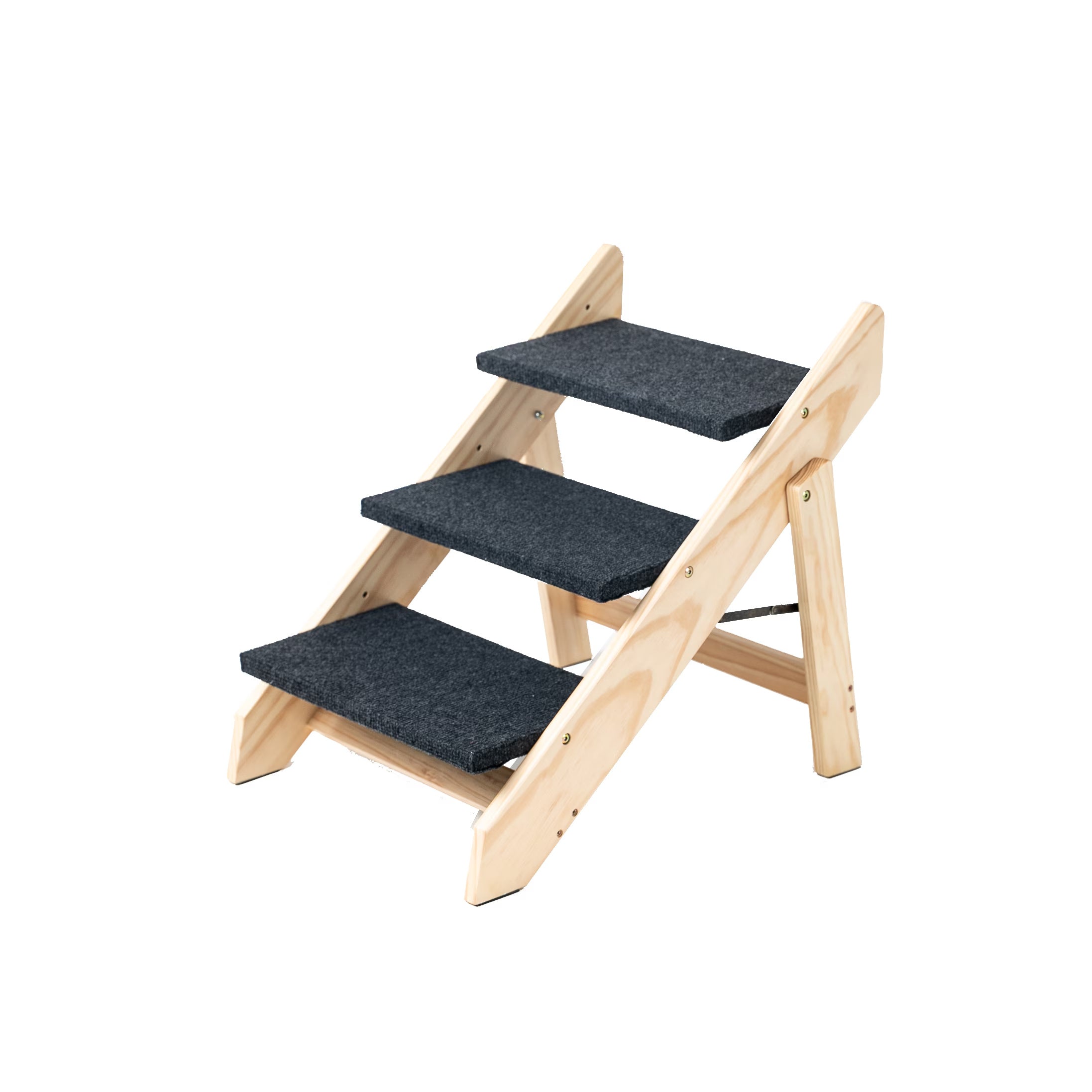 🐾 Foldable Wood Pet Stairs & Ramp – 3-Level Design