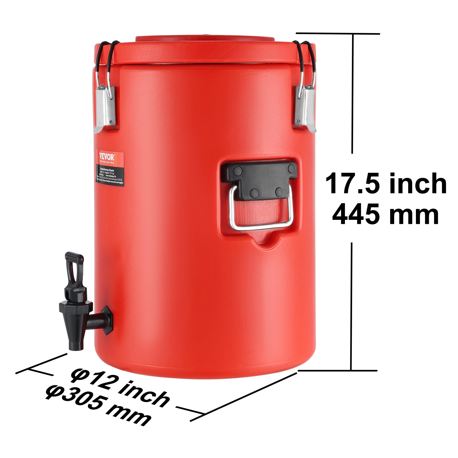 VEVOR 4.5-Gallon Stainless Steel Insulated Beverage Dispenser