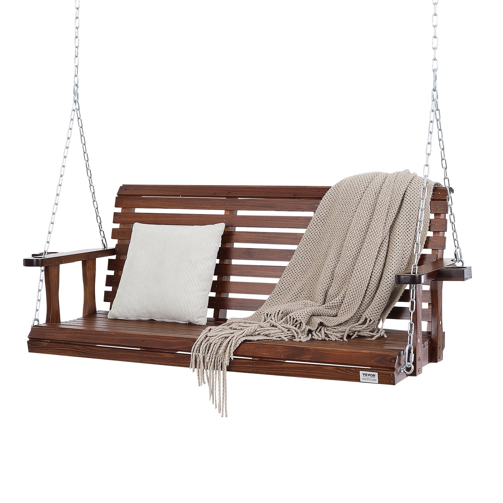🌿 5.5 Ft Wooden Porch Swing – Heavy Duty Outdoor Patio Bench