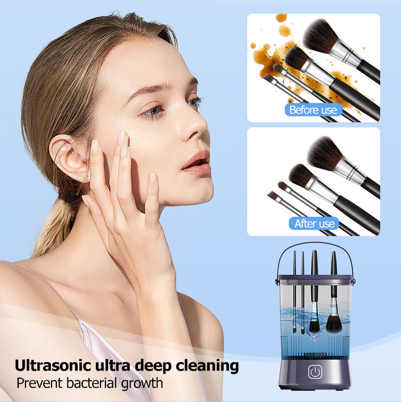 🧼 Mini Electric Makeup Brush Cleaner – Automatic Cleaning & Drying for Bathroom Countertops