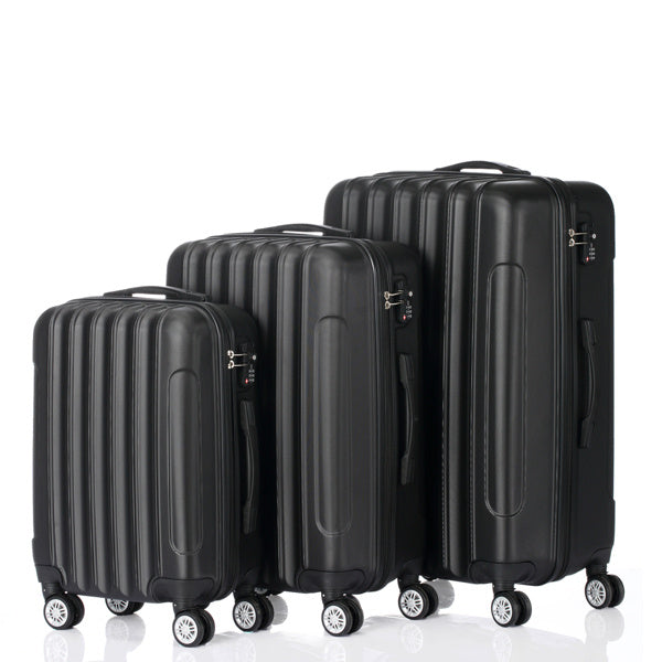 🧳 Three-In-One Black Luggage Set – Durable, Spacious & Stylish