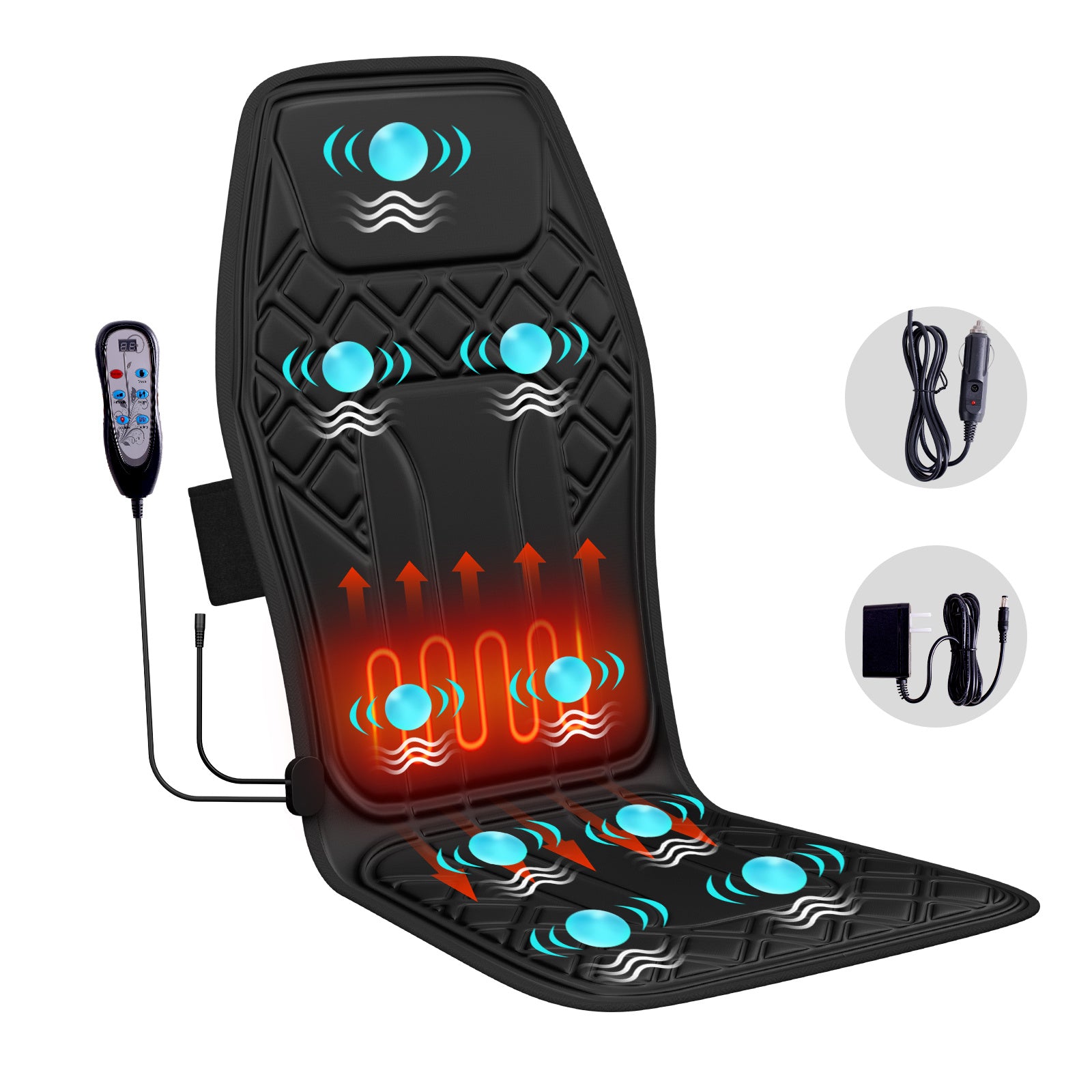 9-Mode Heated Massage Chair Pad