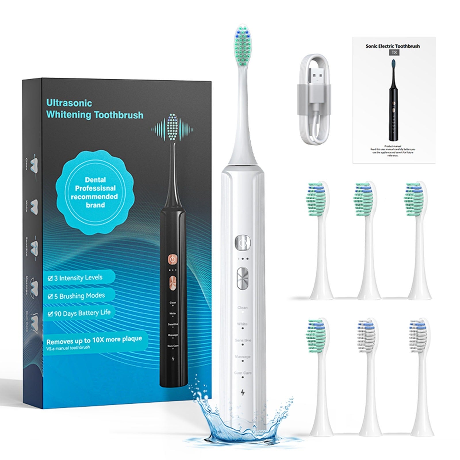 Portable Electric Toothbrush – Compact, Travel-Friendly Design with Long-Lasting Battery