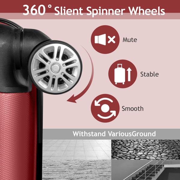 🧳 FCH Curved Vertical Stripe 4-in-1 Trolley Case Set