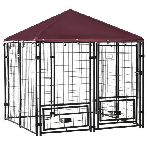 🐶 PawHut 5' x 5' Outdoor Welded Steel Dog Kennel