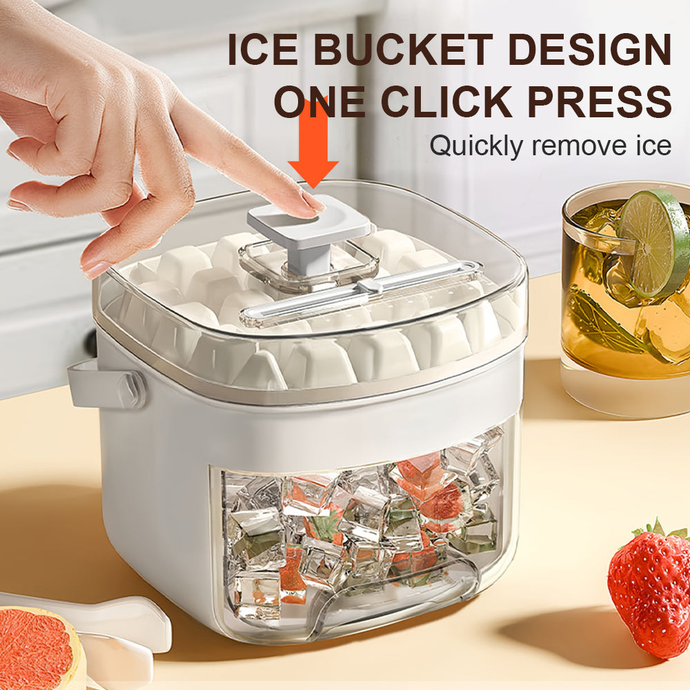 Easy-Release Ice Cube Tray with Storage Box & Scoop