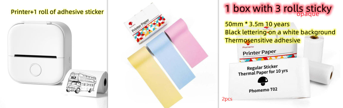 Phomemo T02 Mini Pocket Printer – Inkless Bluetooth Thermal Printer