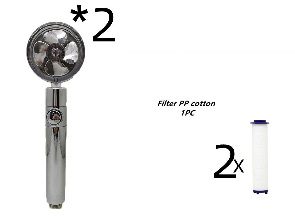 🚿  Propeller Driven Shower Head - High Pressure Handheld Shower Nozzle