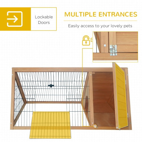🐰 PawHut 46" Wooden A-Frame Outdoor Rabbit Cage