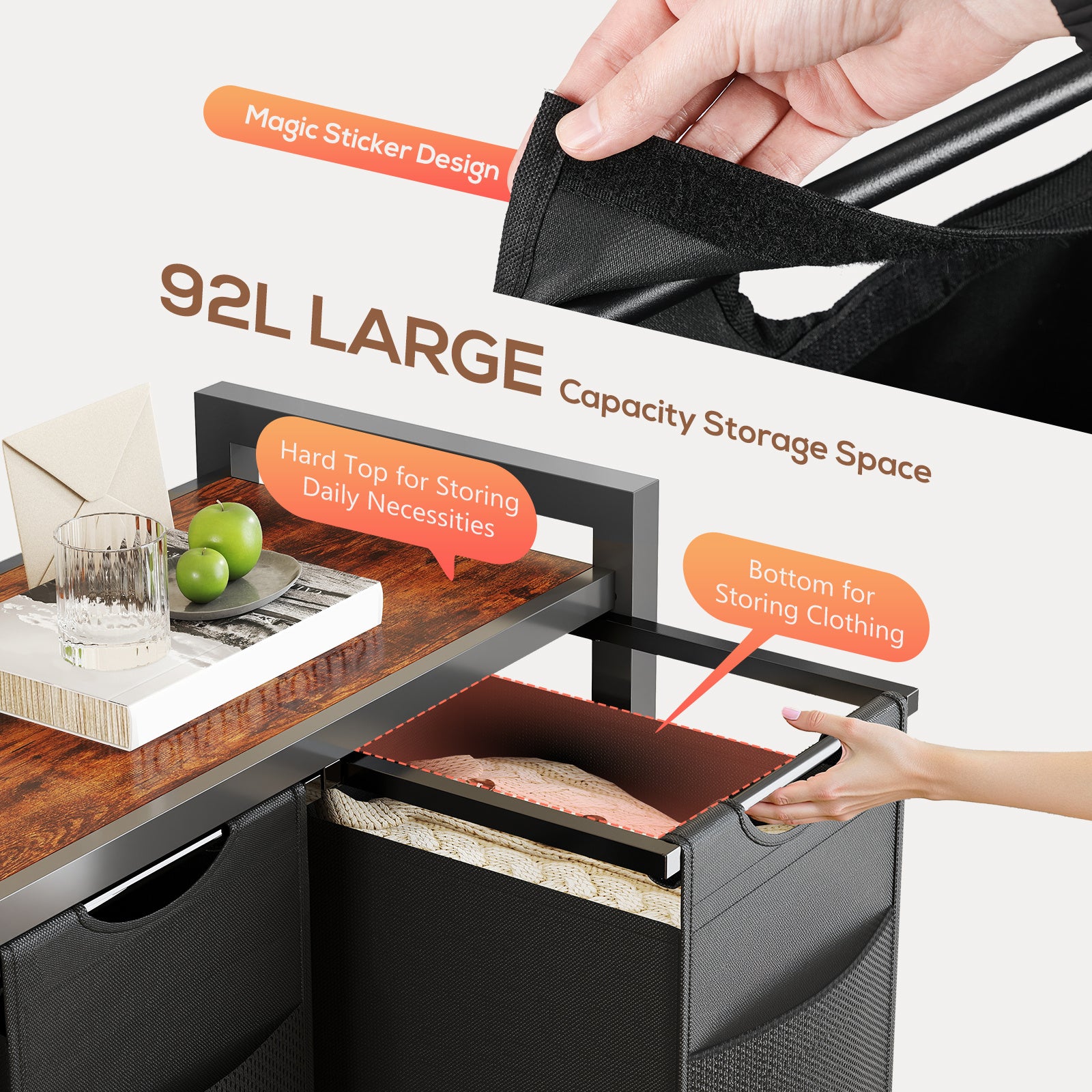 🧺 Multi-Basket Laundry Hamper with Top Shelf & Wheels – 2 or 3 Compartments