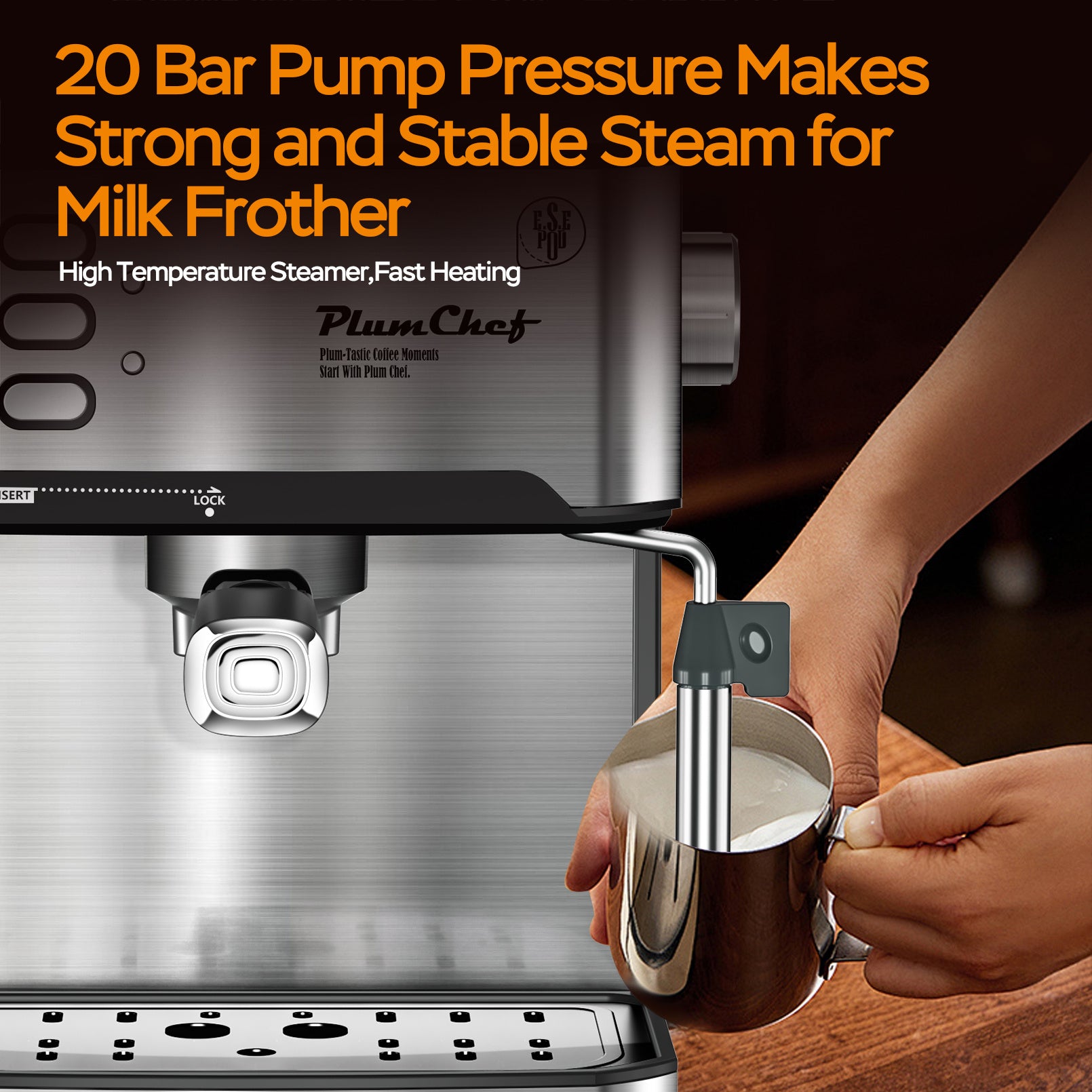 ☕ Vintage-Style 20-Bar Espresso Machine – Customizable Coffee, Professional Results
