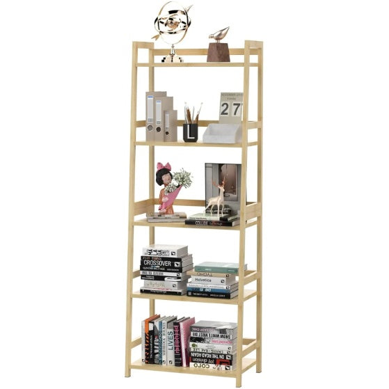 📚 5-Tier Bamboo Bookshelf – Modern, Durable & Multi-Purpose
