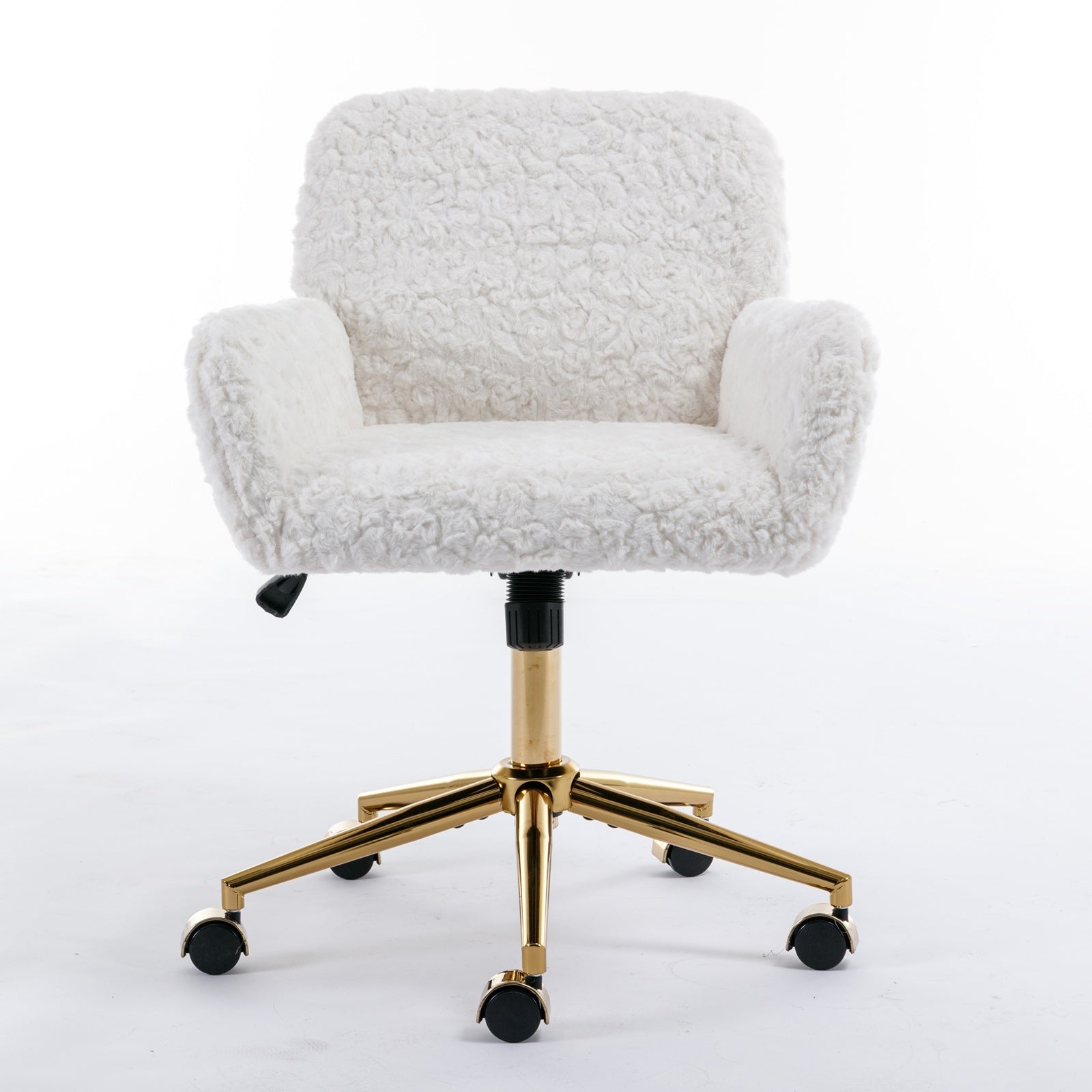 A&A Furniture Adjustable Home Office Chair – Cozy Furry Beige